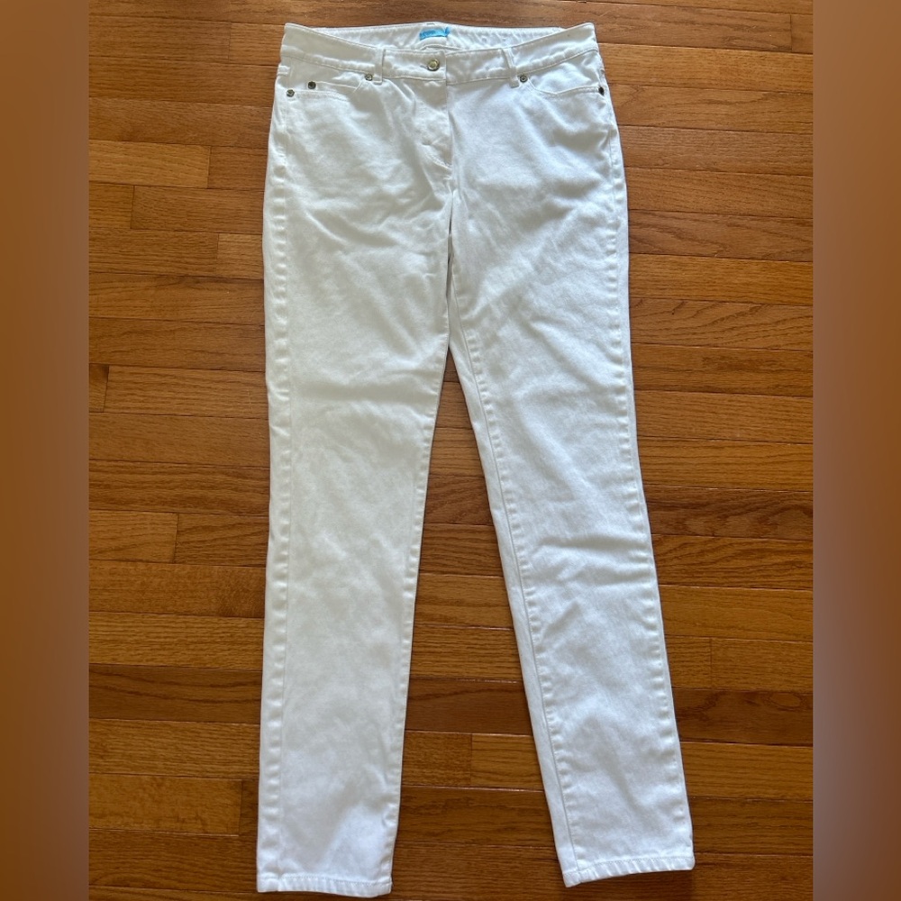 J McLaughlin Jeans Women’s 8 White Straight Leg Denim Classic Coastal Preppy